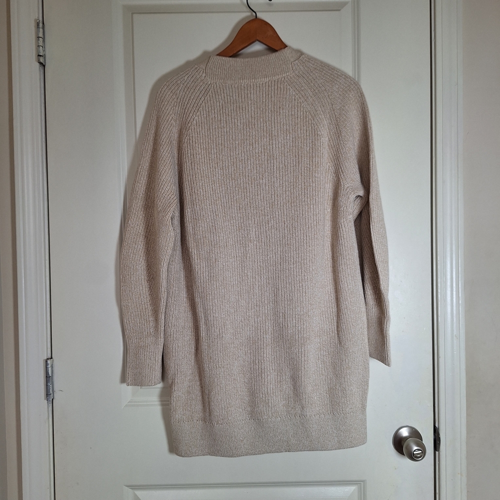 COS Cream Ribbed V-Neck Button-Front Cardigan Jacket Size S - Picture 4 of 9